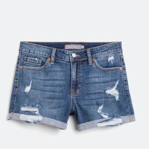 Denim Blue Distressed Women Shorts - Size 12 (31)